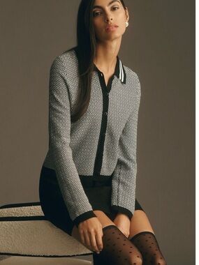 Maeve Plunging Polo Cardigan